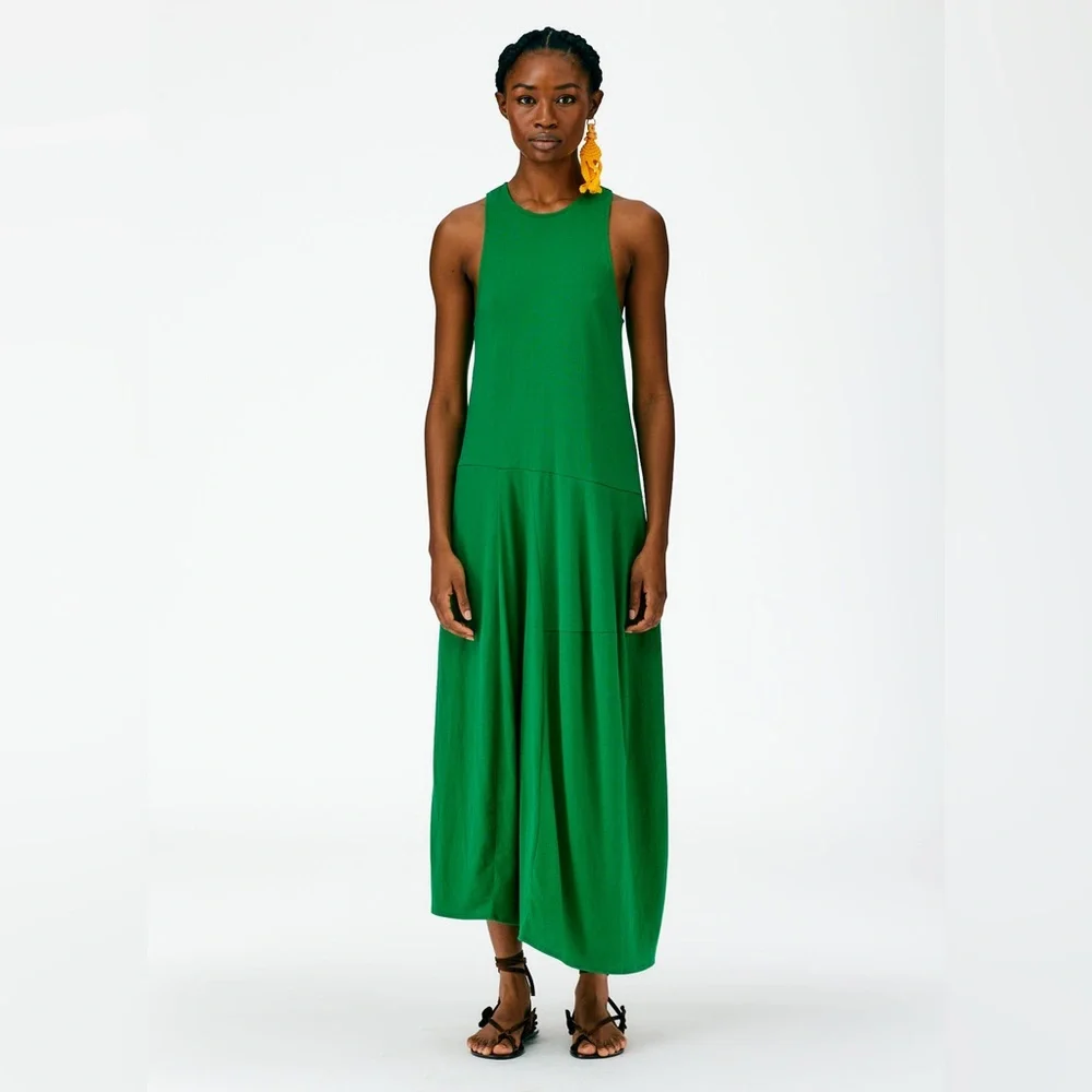 Amazing Green Tibi Sleeveless 100% Peruvian Cotton T-Shirt Dress! Sz 8. - Picture 5 of 10